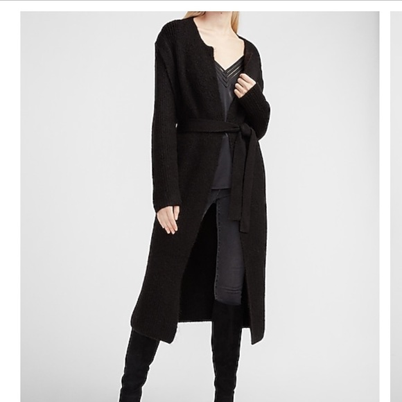 belted duster cardigan